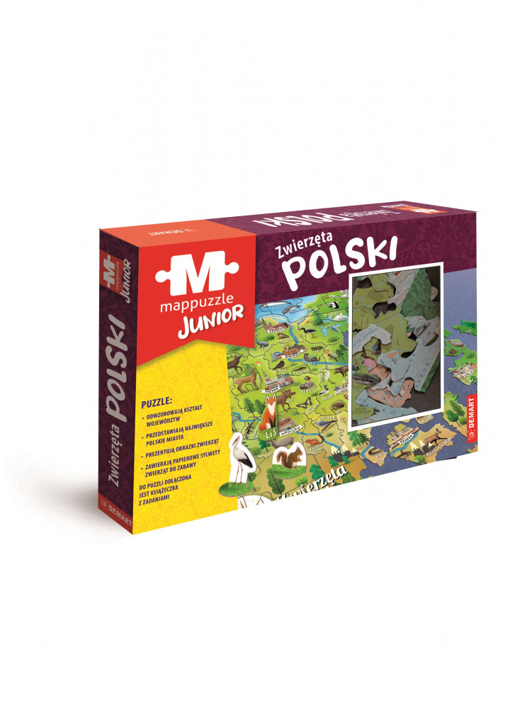 Mappuzzle JUNIOR - Zwierzęta Polski - NOWOŚĆ