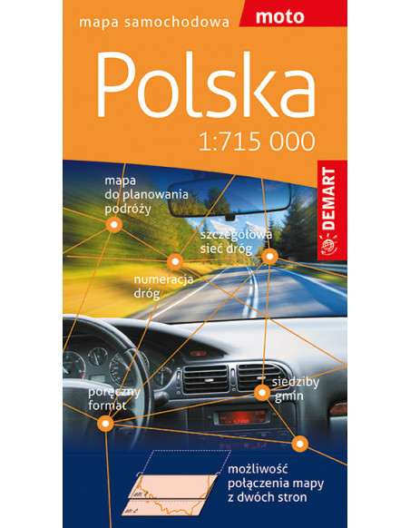 Polska - mapa samochodowa 2024