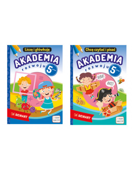 PAKIET Akademia 5 latka Chcę czytać + Liczę i główkuję