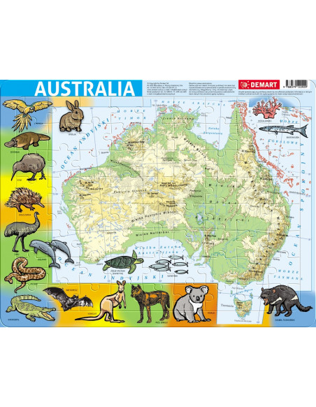 Australia - Fizyczna – Puzzle Ramkowe