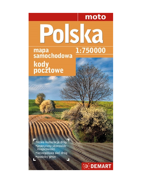 Polska - kody pocztowe - mapa samochodowa