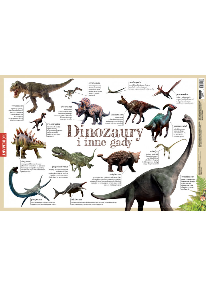 Dinozaury i inne gady - podkładka na biurko