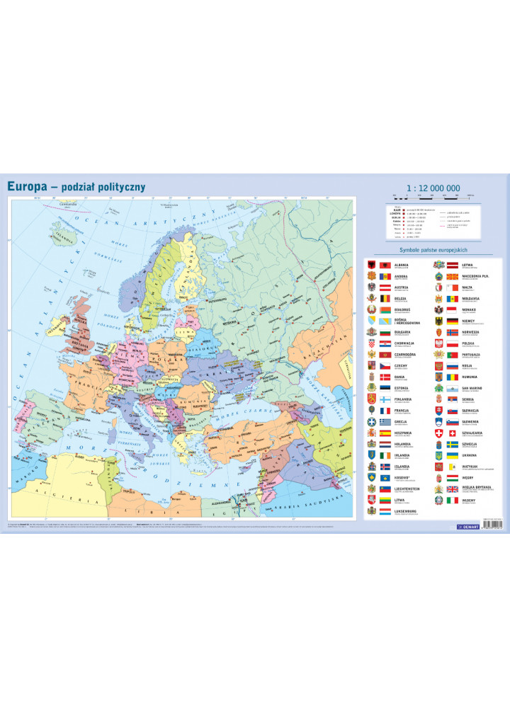 Mapa w tubie: Europa - polityczna