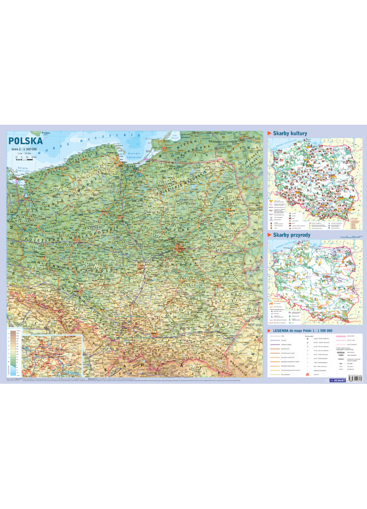 Mapa w tubie: Polska - fizyczna